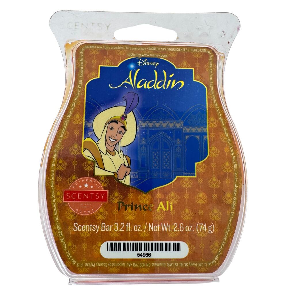Scentsy Wax Bar‎ Disney Aladdin Prince Ali Genie Lamp Animated Movie 3.2 Fl Oz